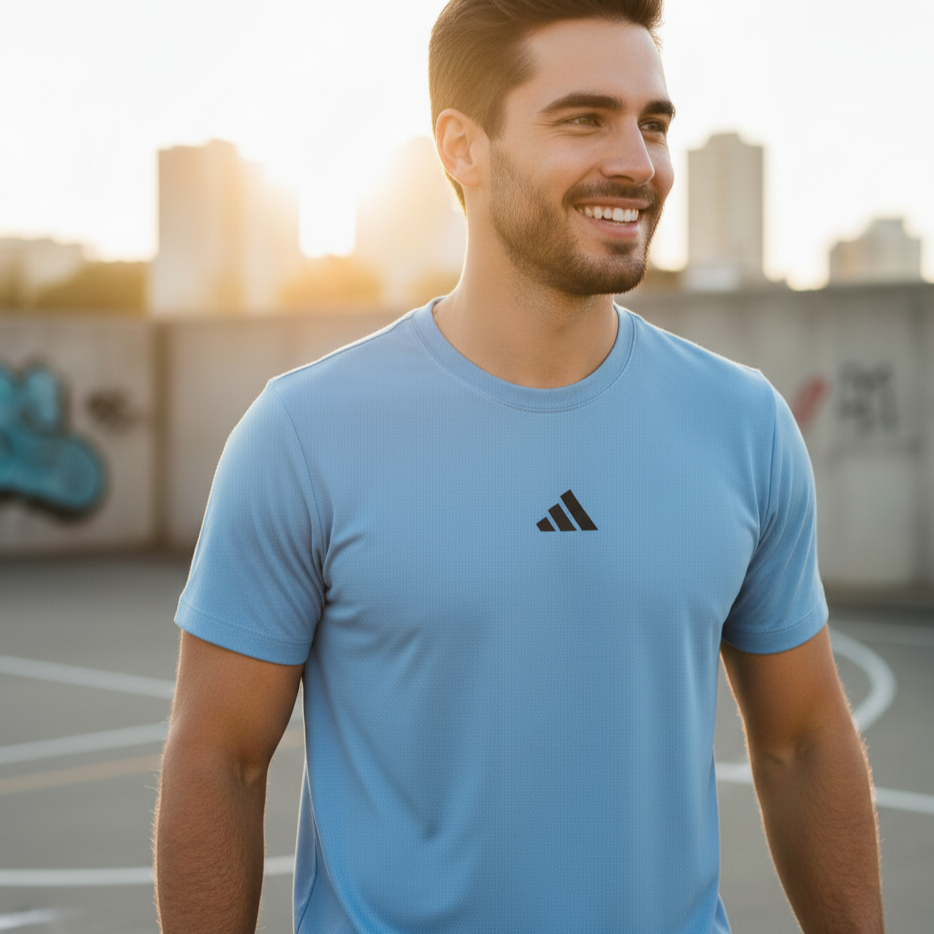 Men's Adidas-Inspired T-Shirt – Breathable & Stylish Sportswear