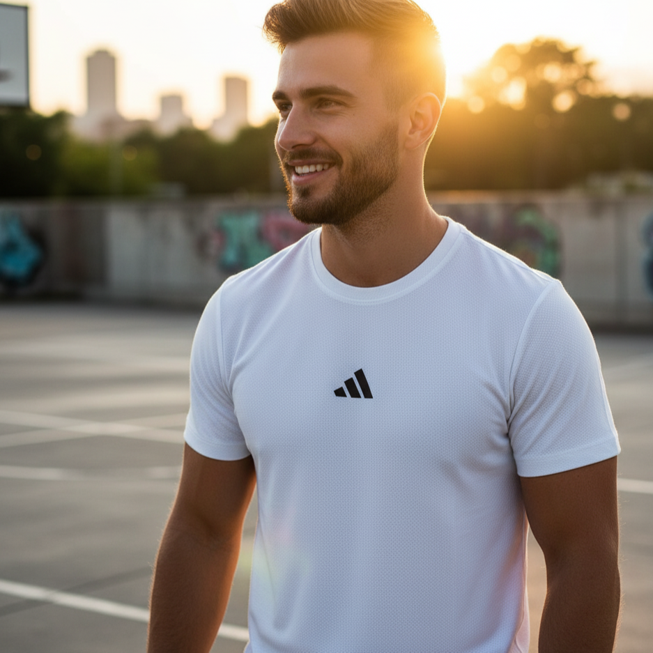 Men's Adidas-Inspired T-Shirt – Breathable & Stylish Sportswear