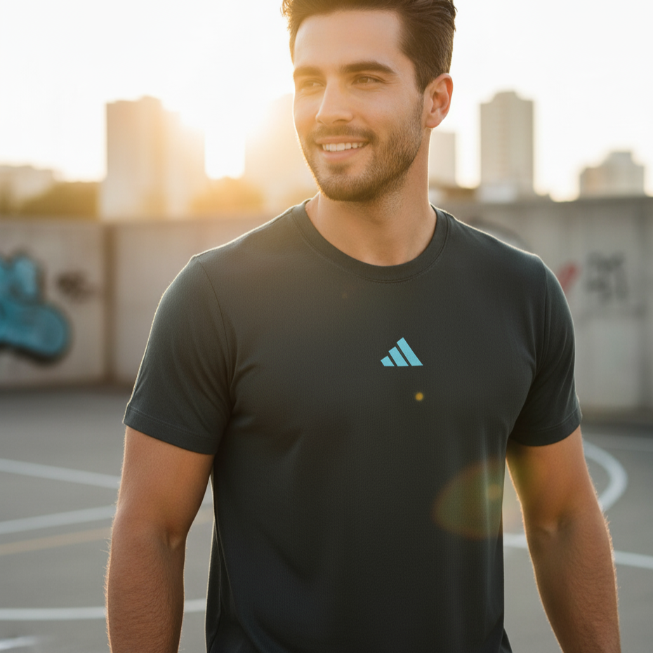 Men's Adidas-Inspired T-Shirt – Breathable & Stylish Sportswear