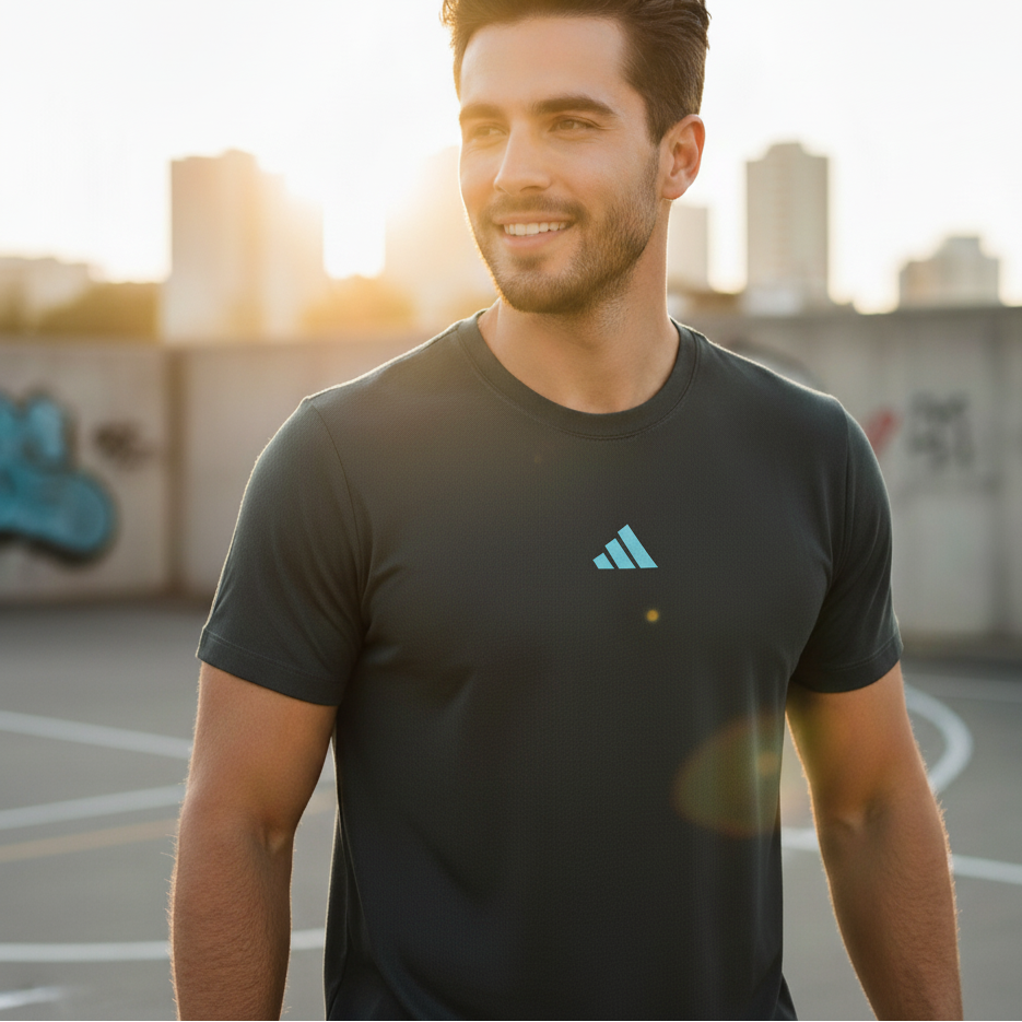 Men's Adidas-Inspired T-Shirt – Breathable & Stylish Sportswear