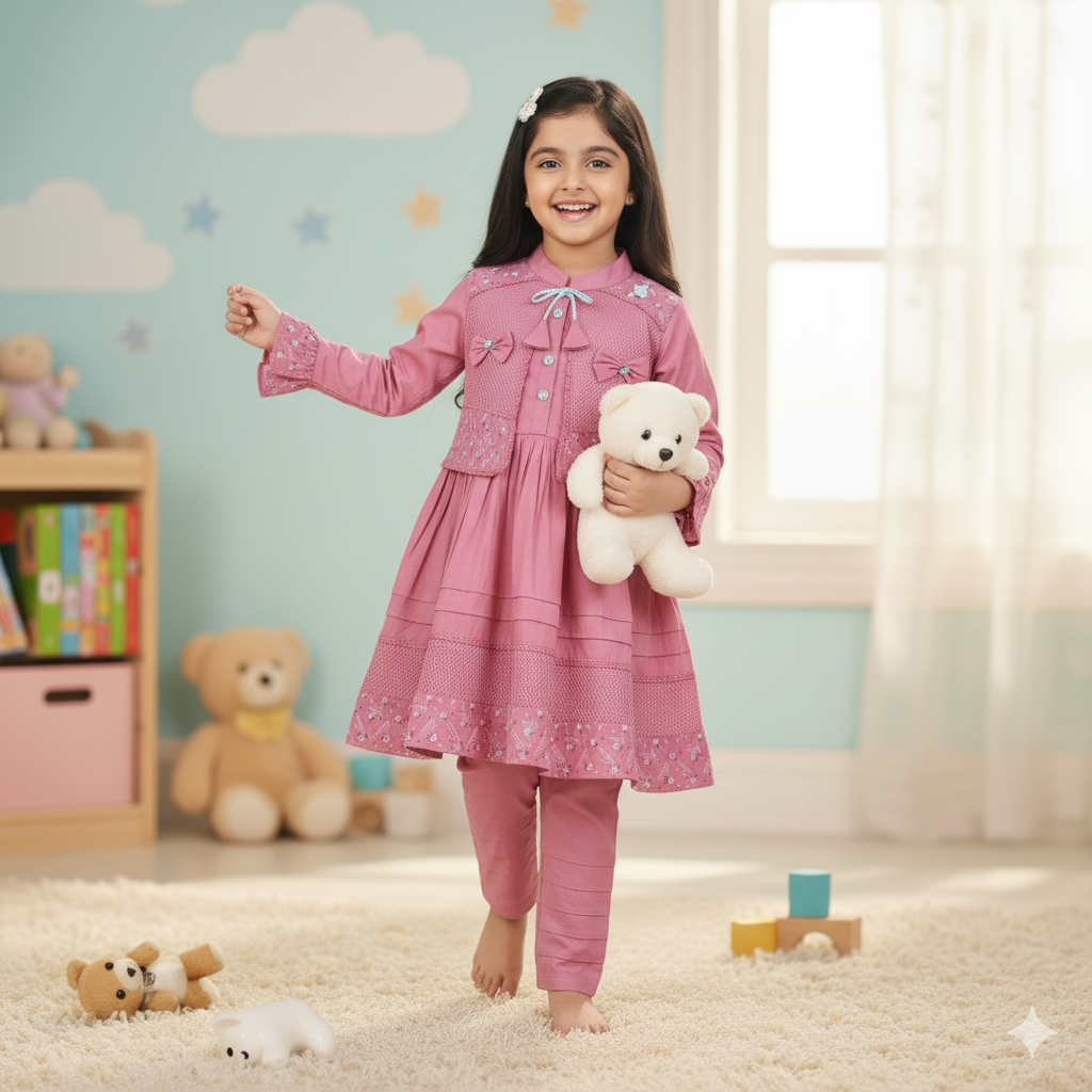 Stylish Girls Ethnic Kurti Pant Set | Festive & Daily Wear