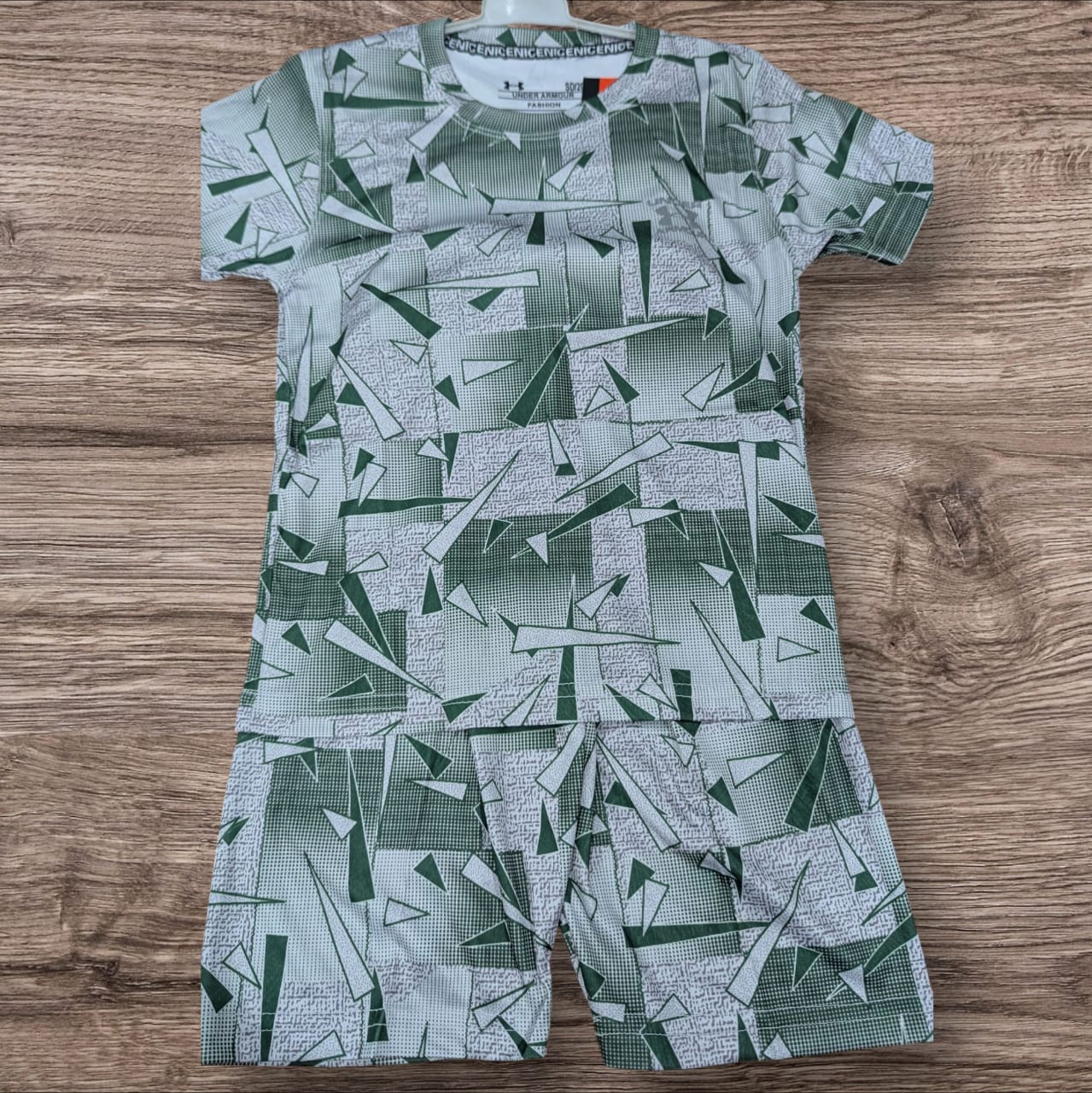 Boys' Summer Co-ord Set – Green Abstract Print | Soft & Breathable Fabric