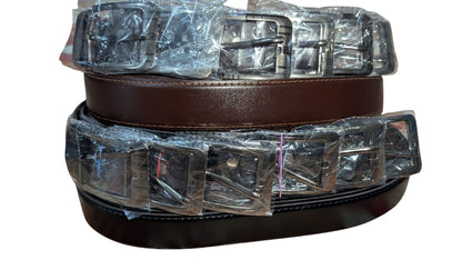 Men’s Classic Formal Leather Belt – Assorted Buckle Styles